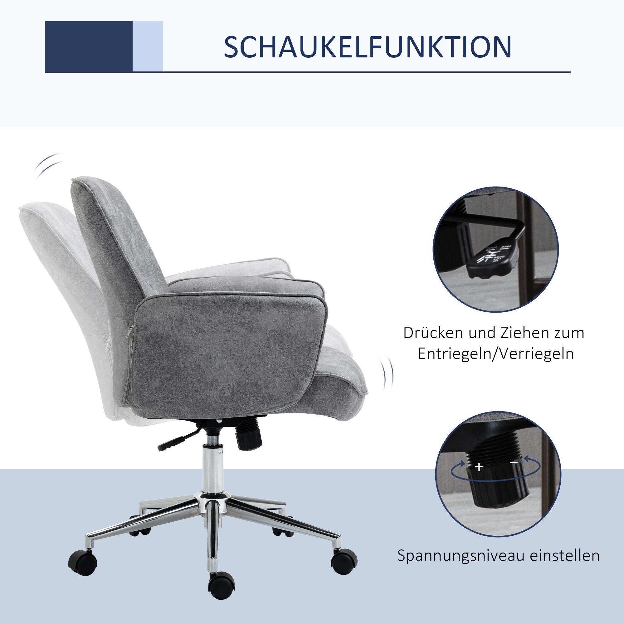 HOMCOM Bürostuhl ergonomisch 67 x 69 x 92-102 (BxTxH)