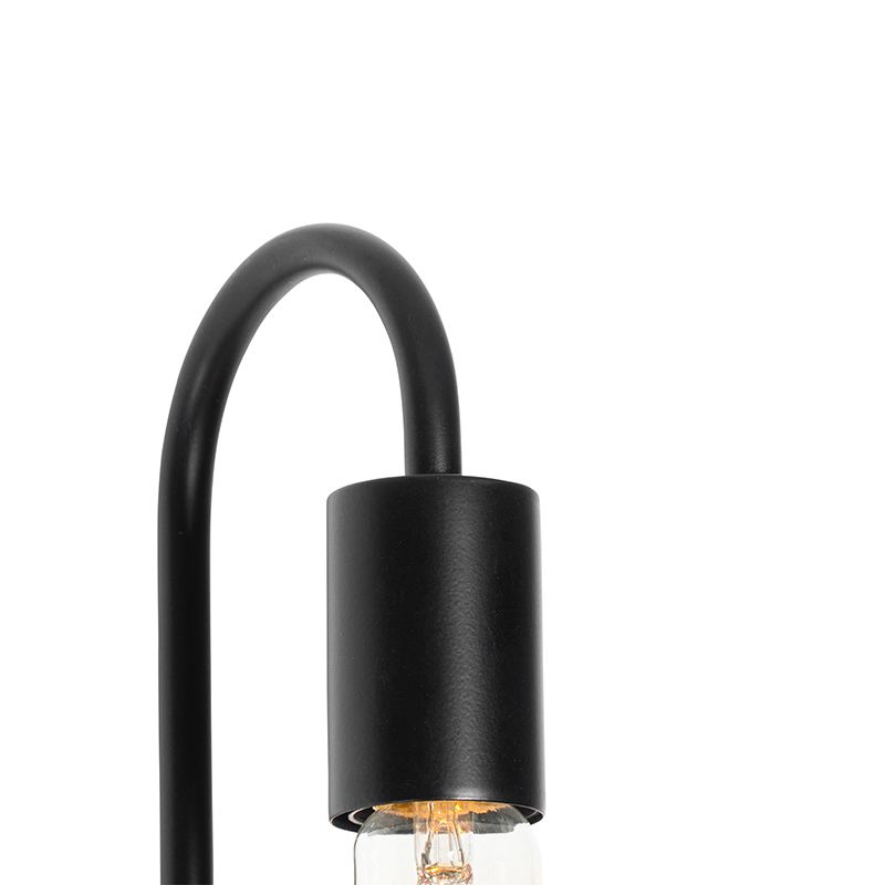 Moderne wandlamp zwart met glas - Roslini