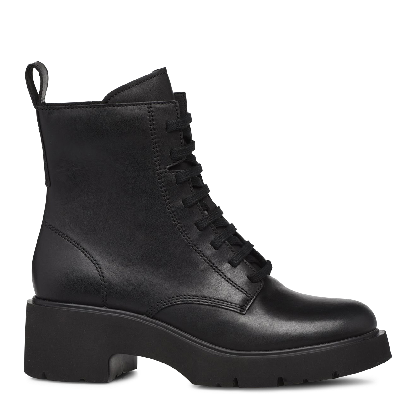 MILAH - Bottines à lacets en cuir | Noir