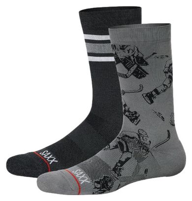 Pack de 2 Paires de Chaussettes Saxx Whole Package Crew Slapshot Athletic Stripe