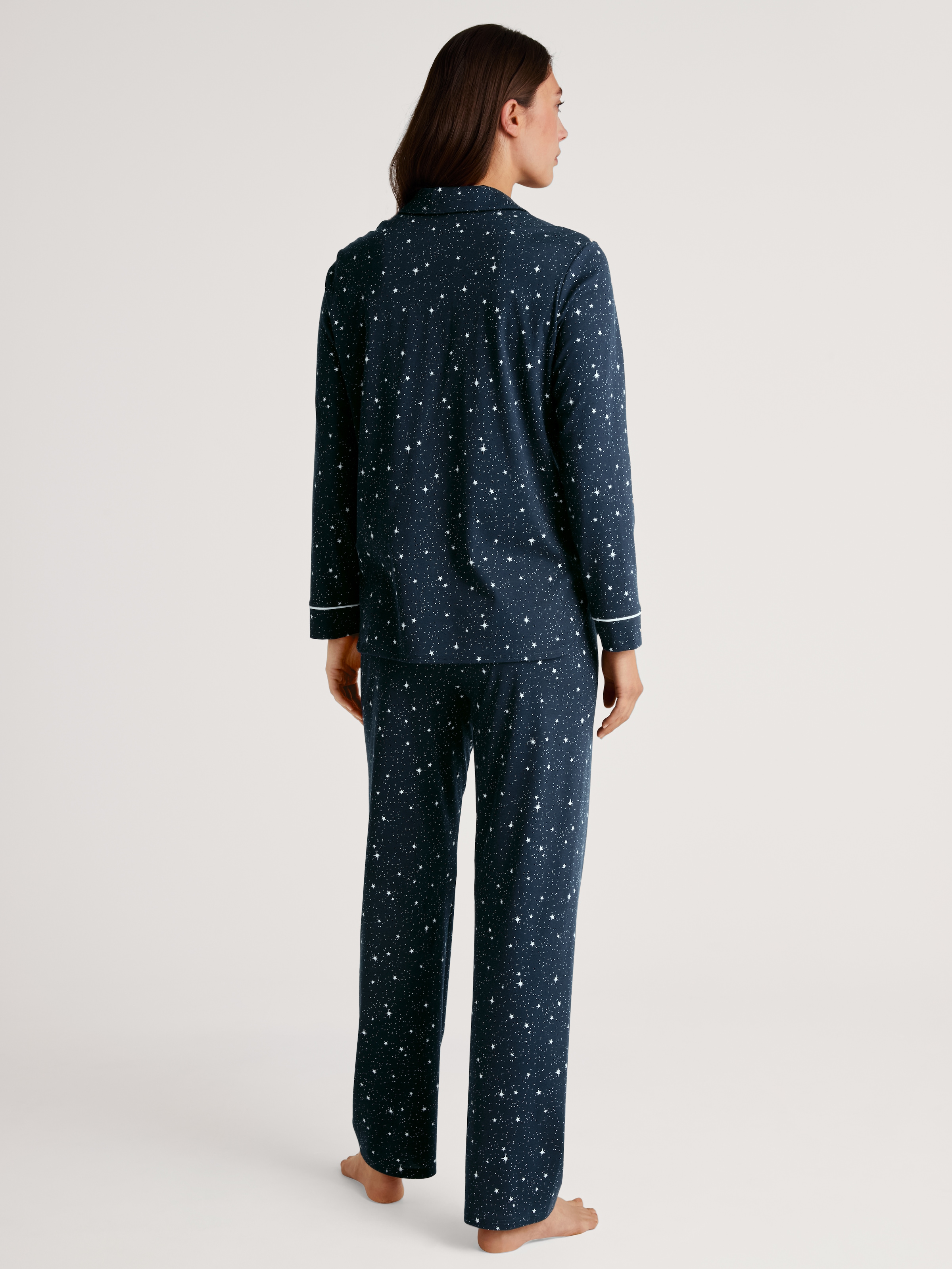 CALIDA Pyjama »Sweet Dreams«, 2 Stk. Reverskragen, Knopfleiste, Pure Cotton, Interlock-Qualität, weich