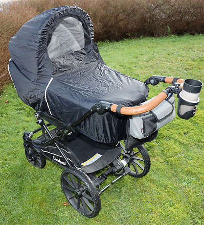 BabyDan Regenschutz für Kinderwagen - LED - Schwarz