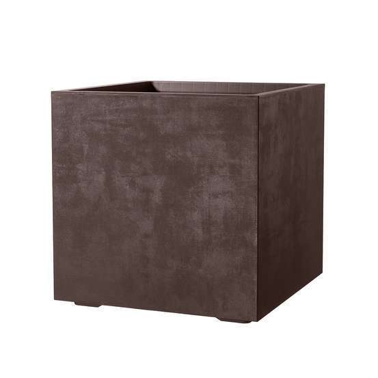 Bac Cube Millenium en plastique Brownstone et roulettes - 49 x H.49cm