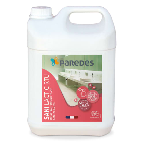 Détartrant désinfectant Ecocert Paredes SANI LACTIC RTU bidon de 5L