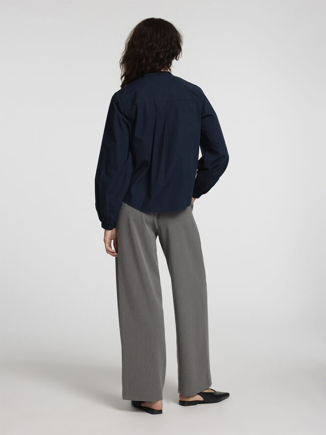 Selected Femme SLFBLAIR LS SHIRT EX Mørkeblå