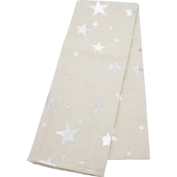 DEKO-STOFF STERNE GOLD & SILBER
