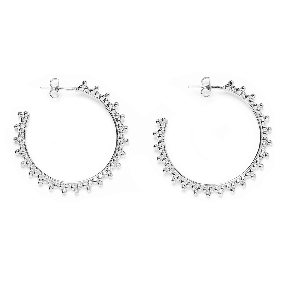 Petites créoles argent trois perles