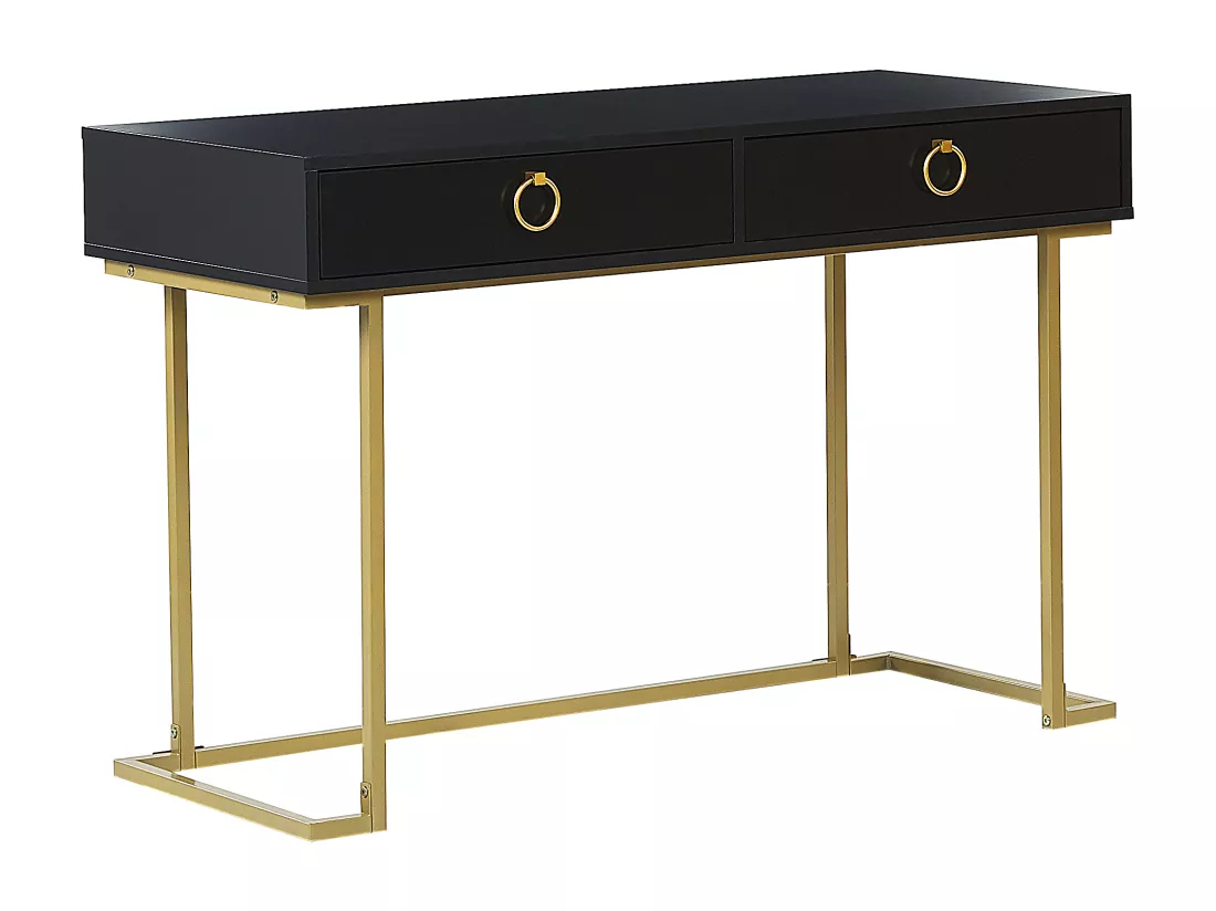 Console noire et dorée 2 tiroirs WESTPORT