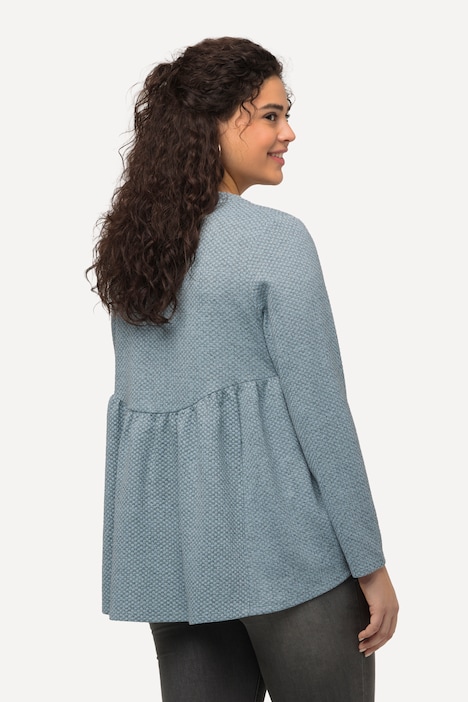 Sweatshirt, Struktur, A-Linie, Volant, Rundhals, Langarm