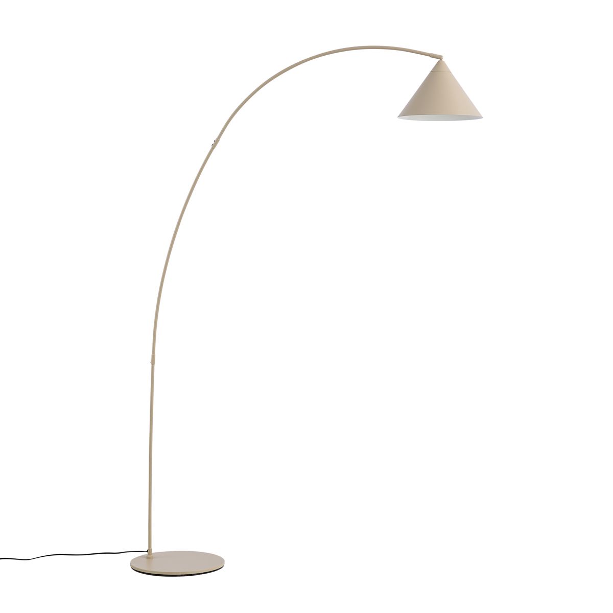 Retro vloerlamp beige met witte binnenkant - Triangolo