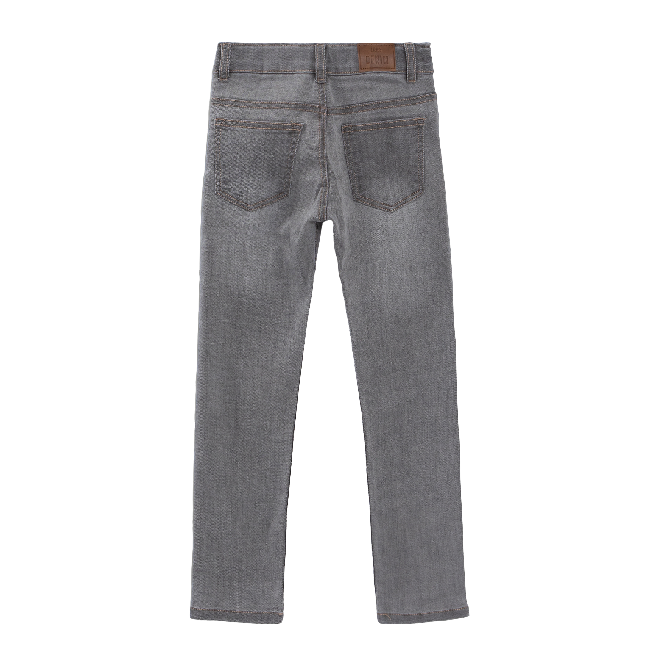 Jean slim avec ceinture en coton mélangé | Gris