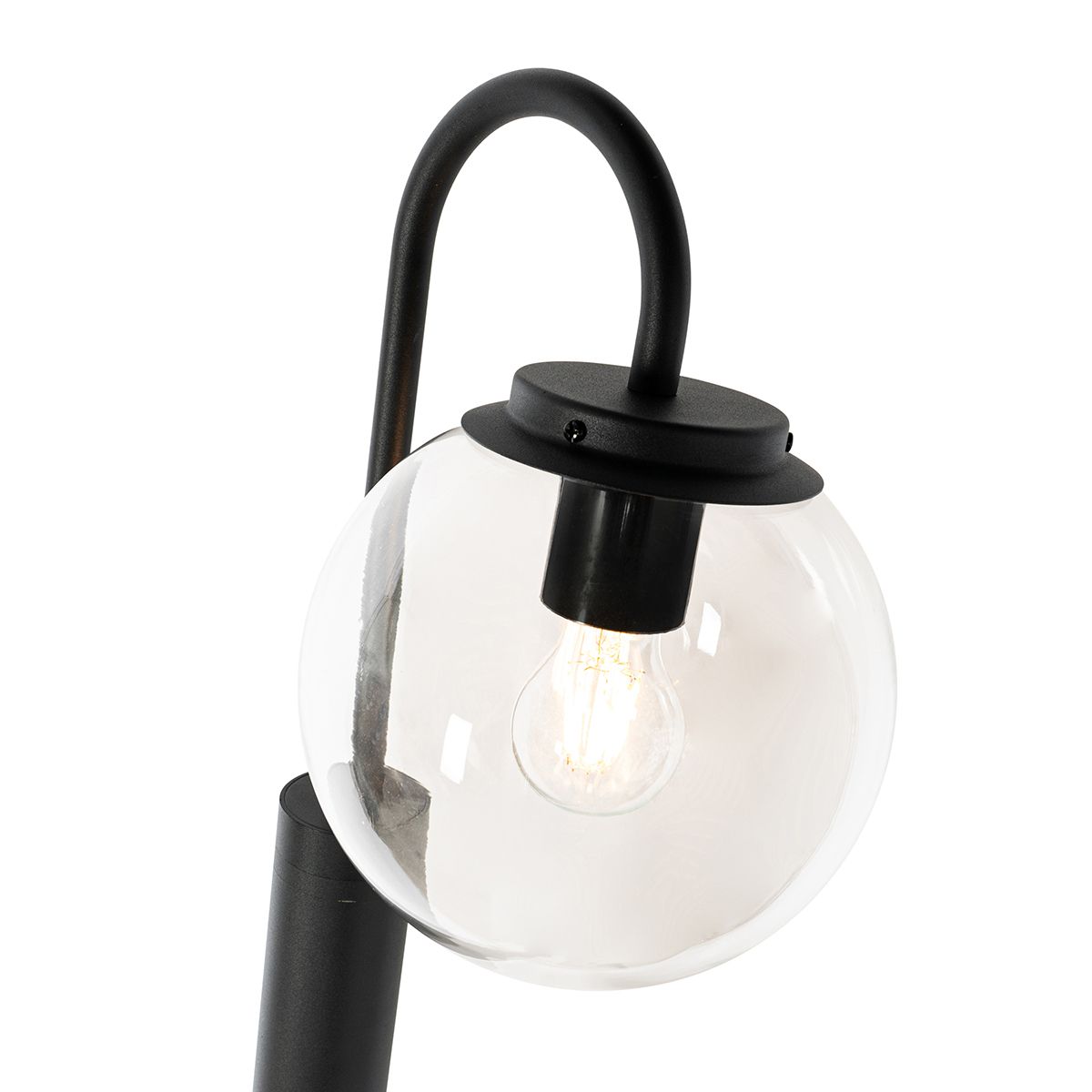 Moderne lantaarn zwart met helder glas 200 cm IP44 - Sfera