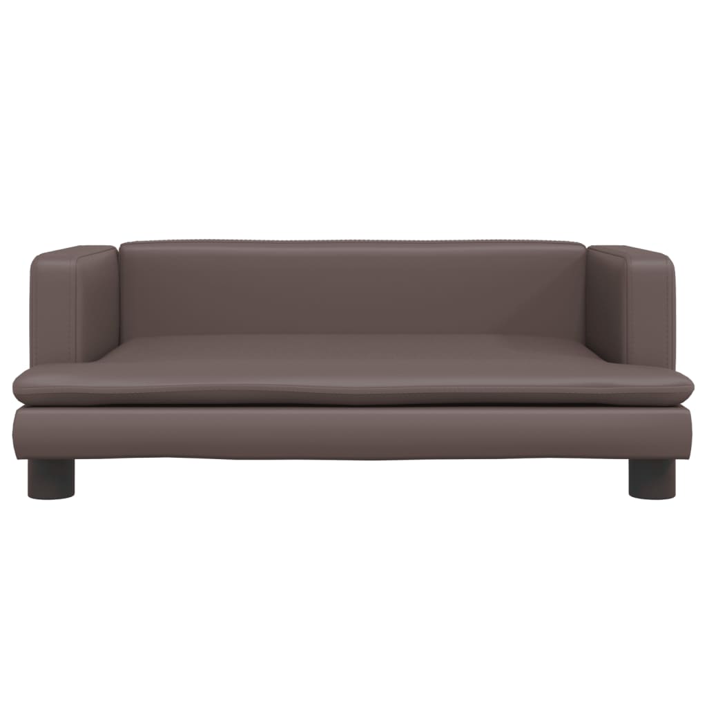 Cama para cães em couro sintético marrom vidaXL, 60x40x30 cm