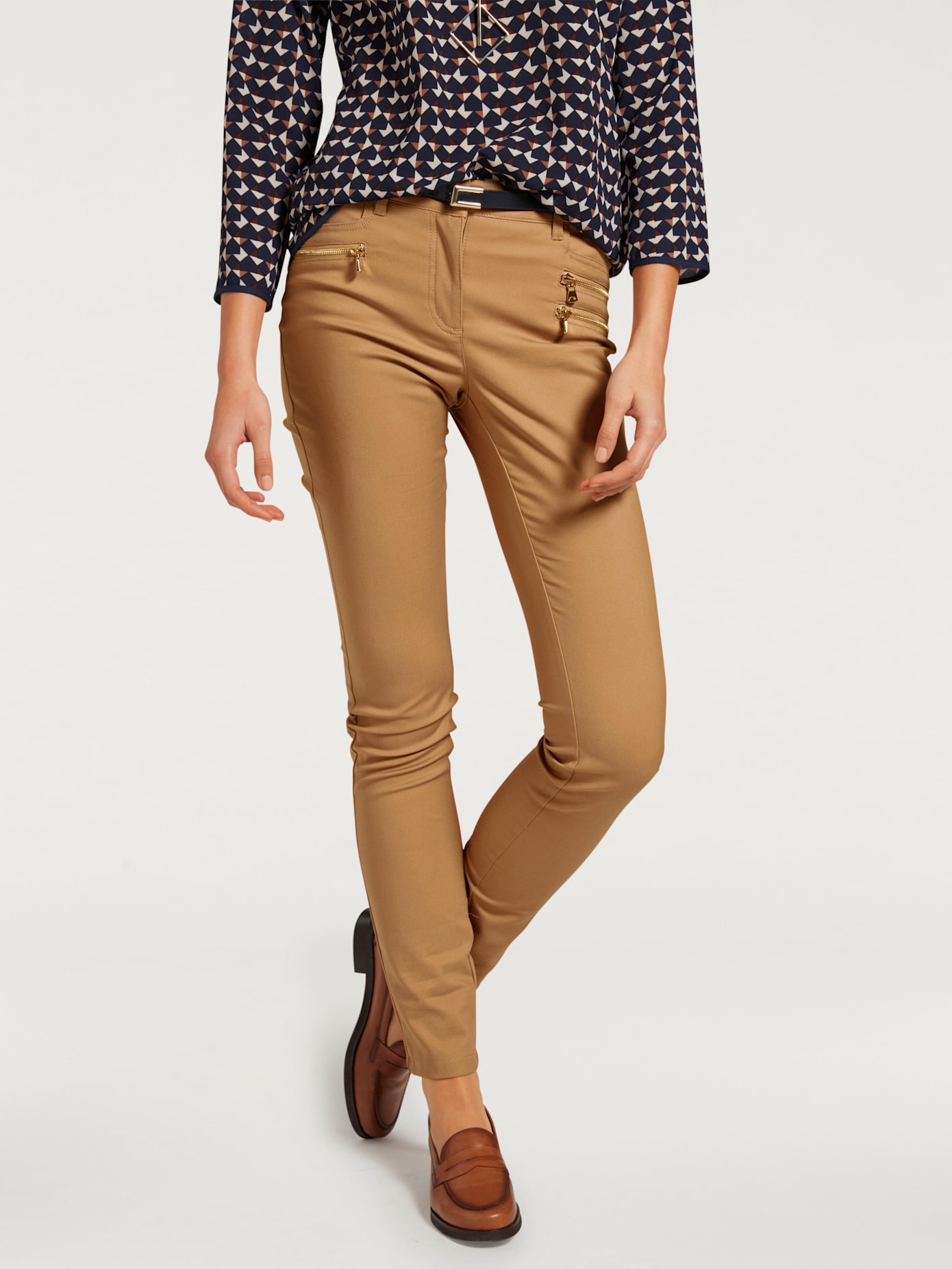 Pantalon effet ventre plat extensible