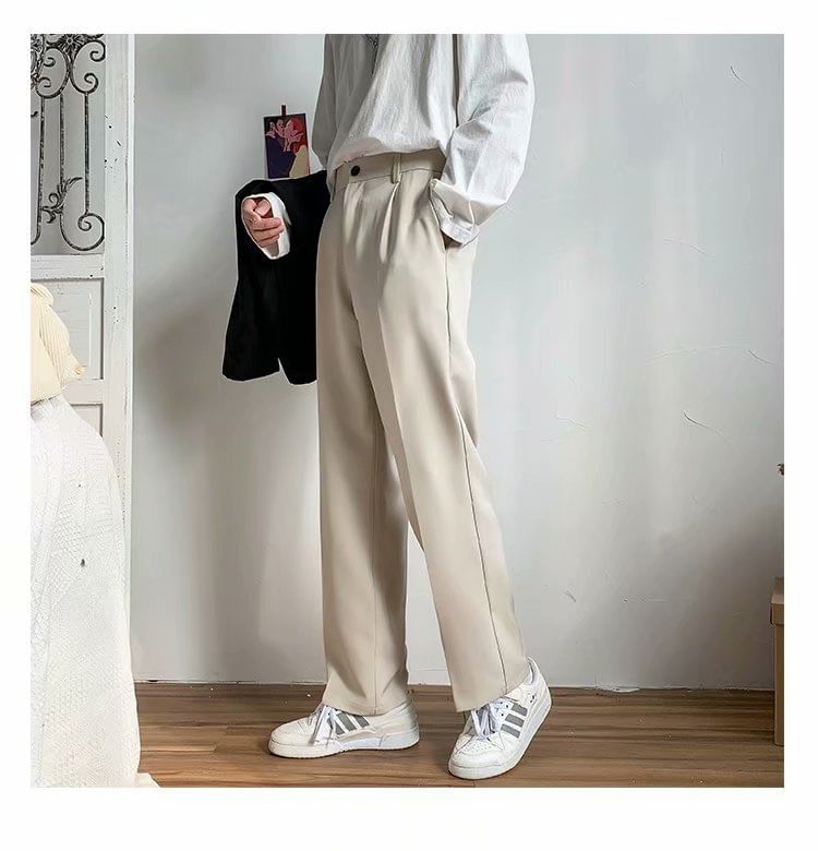 Macho - Middelhoge effen rechte broek