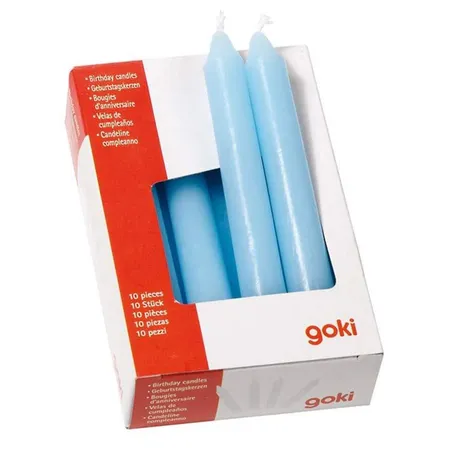 goki Geburtstagskerzen-Set, blau 10 Stück