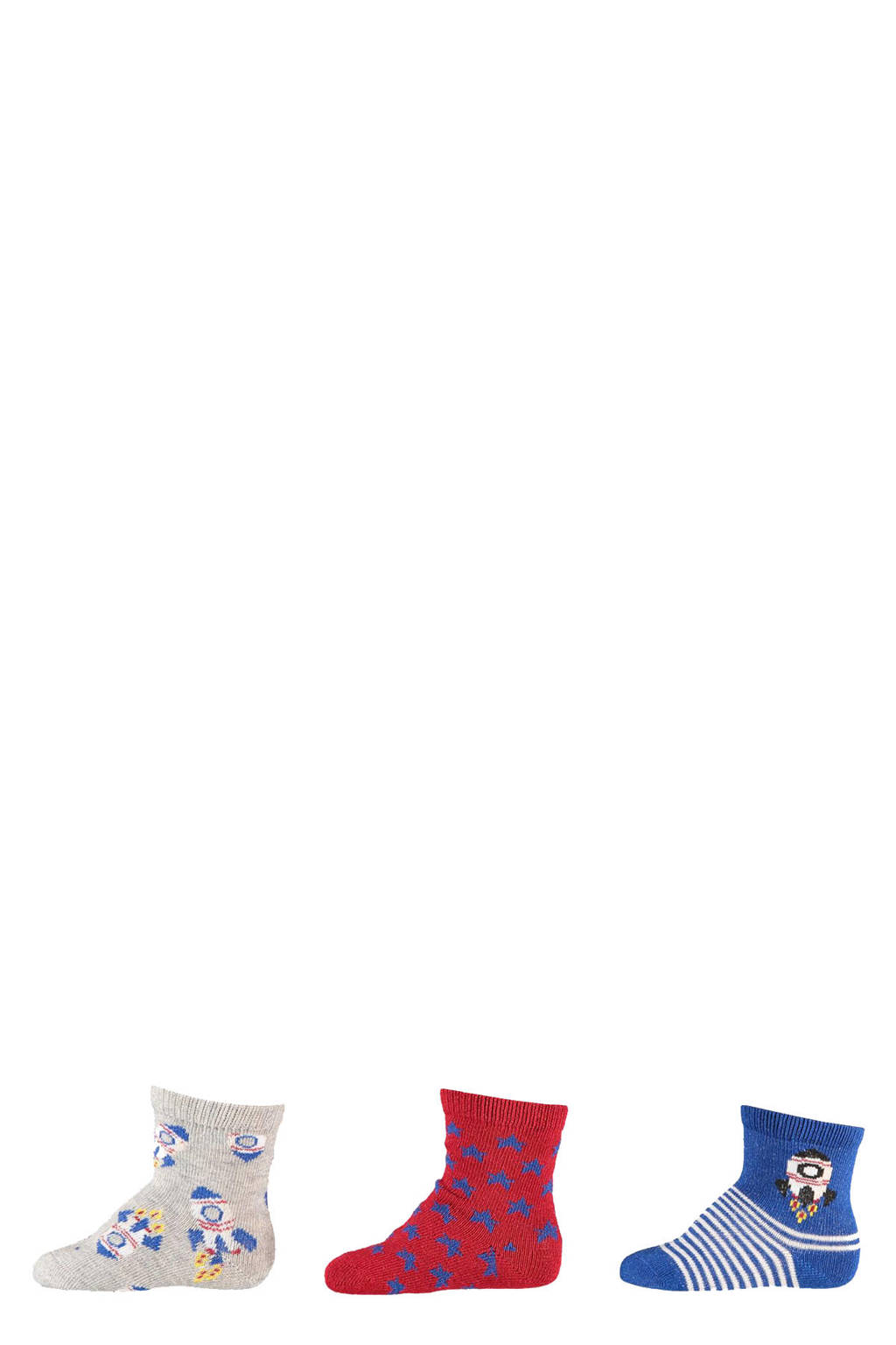 Apollo sokken - set van 6 beige/grijs/rood/geel/blauw