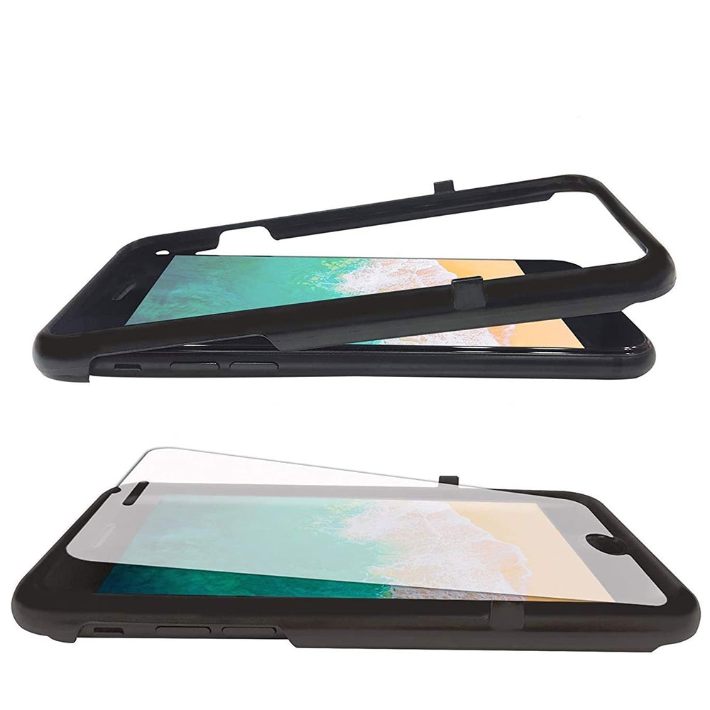 (2er Set) iPhone SE (2022/2020) / 8 / 7 / 6S Panzer Glas Display   Montagerahmen Case Friendly