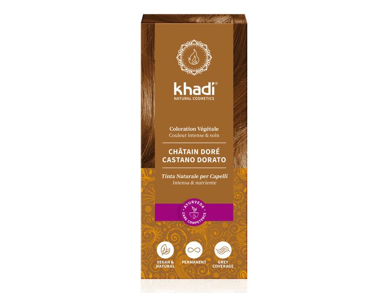 khadi Haarcoloration Pflanzenhaarfarbe Goldbraun Intensive Haarfarbe bietet ein langanhaltendes Farbergebnis
