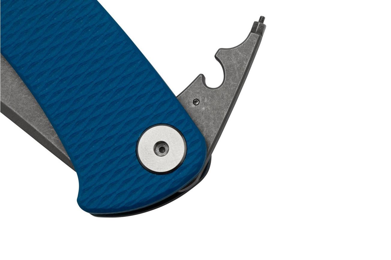 Rick Hinderer Project X, MagnaCut Clip point, Battle Blue, Blue G10 zakmes