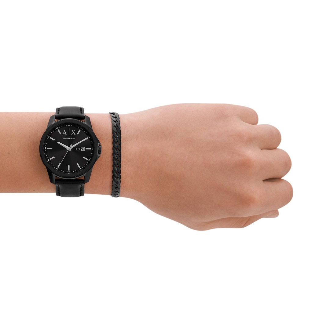 Armani Exchange Banks Day Date Set Schwarz