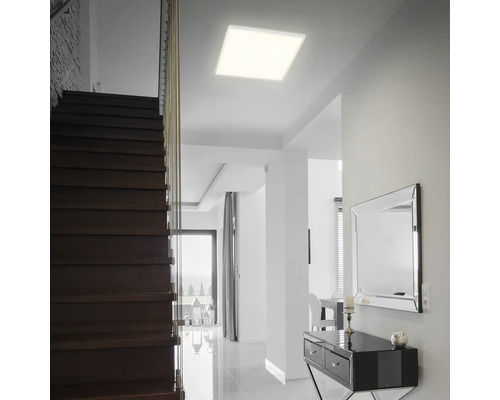 LED plafondlamp CCT dimbaar 22W 3000 lm 3000/4000/6000 K 42x42 cm wit + achtergrondverlichting + afstandsbediening