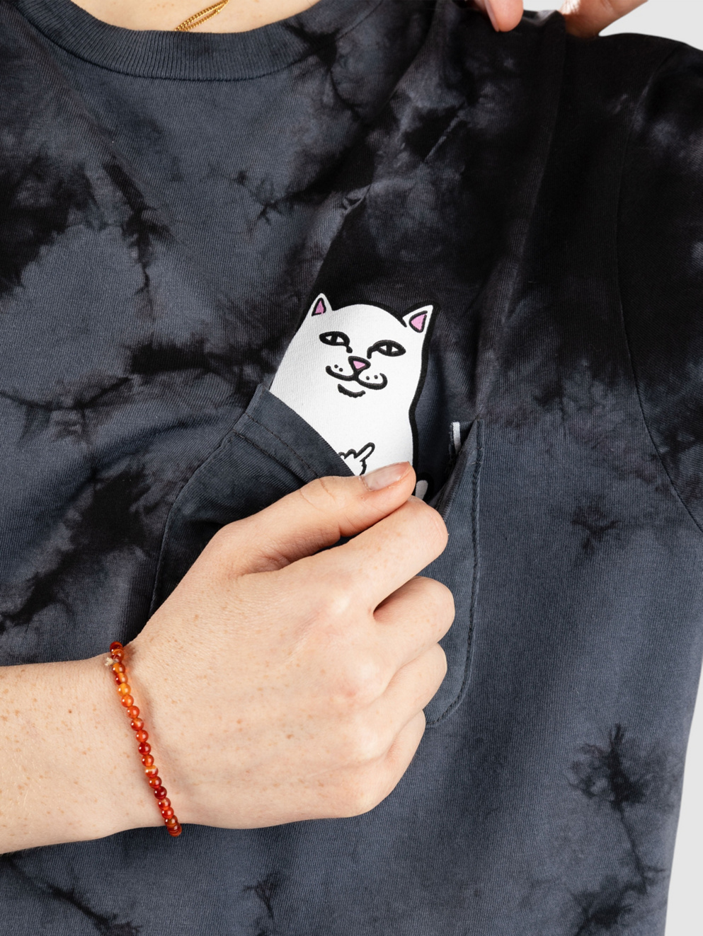 RIPNDIP Lord Nermal Pocket T-Shirt black grey lightening was