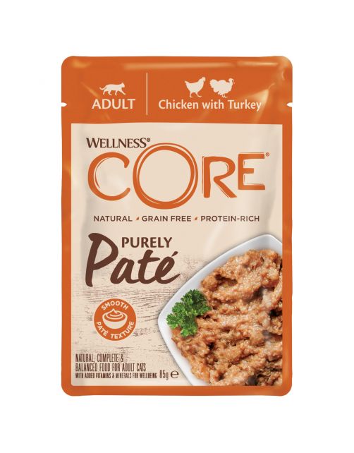 Wellness Core Purely Pate - Kattenvoer - Kip Kalkoen 85 g