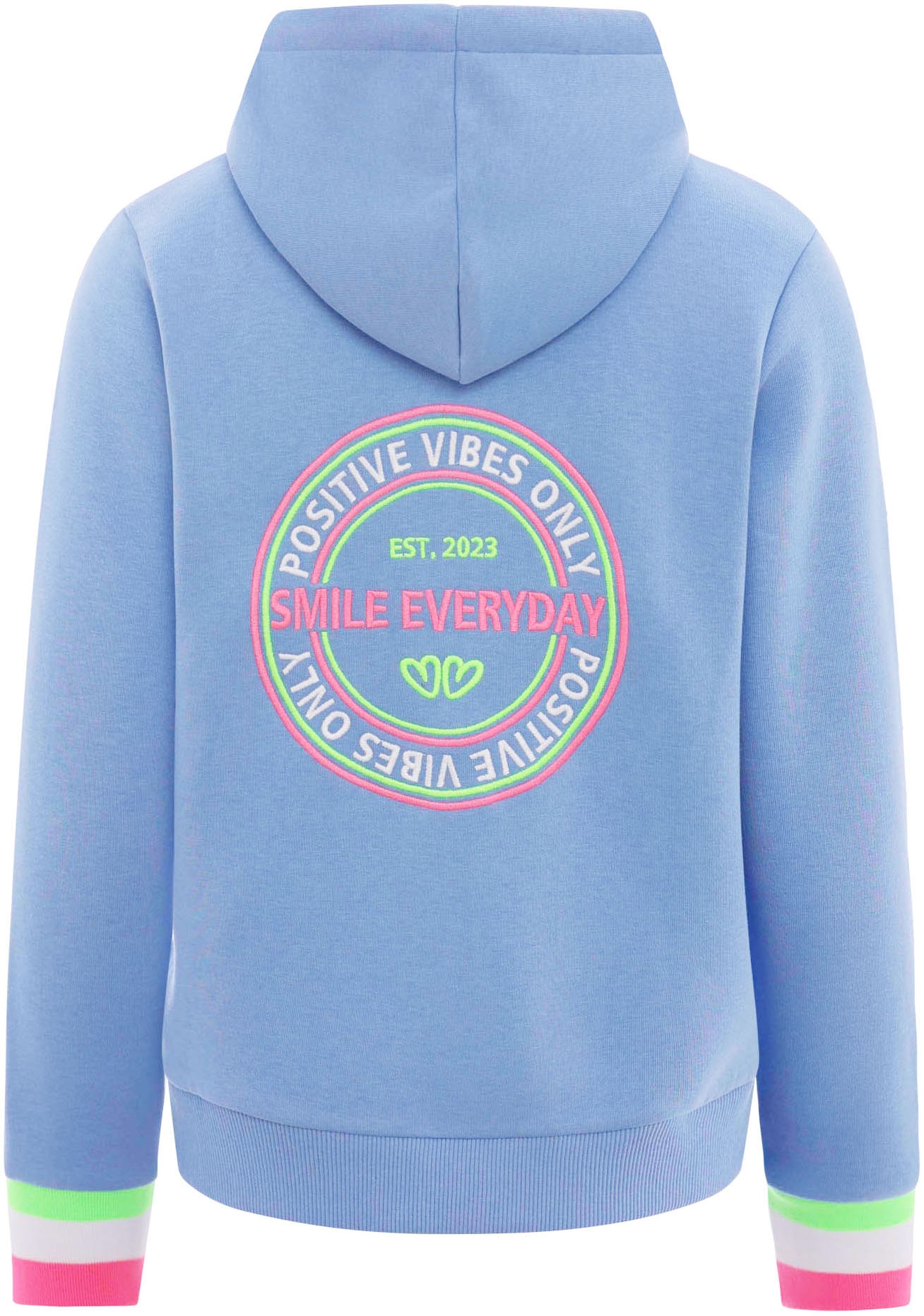 Zwillingsherz Sweatjacke , Kapuze, Regular Fit, Langarm, Stickerei am Rücken, Reissverschluss