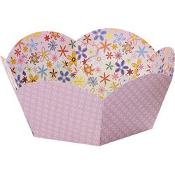 Panier pour cadeaux en carton imprimé, diamètre 145 mm