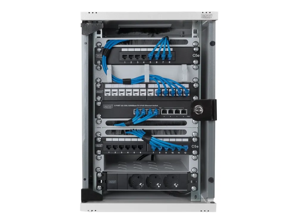 Digitus DN-10-09U - Kabinet - vægmonterbar - lysegrå, RAL 7035 - 9U - 10