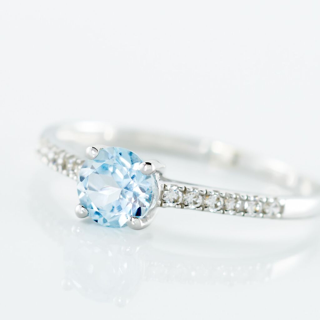 Bague Or Blanc Manon Topaze Oxydes De Zirconium