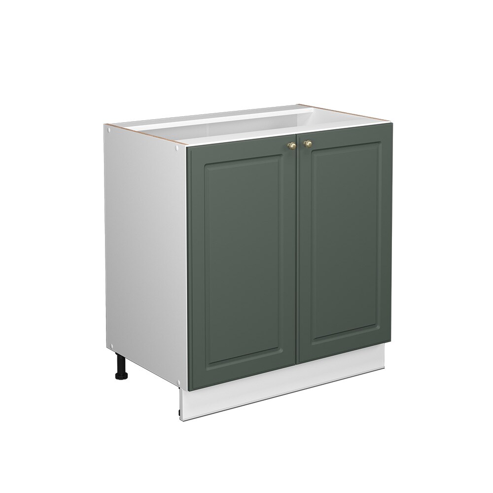 Vicco Unterschrank Küchenschrank Küchenmöbel Fame-Line Weiß Grün-Gold Landhaus 80 cm Küche Einbauküche Drehtür Einlegeboden Blende Küchenzeile