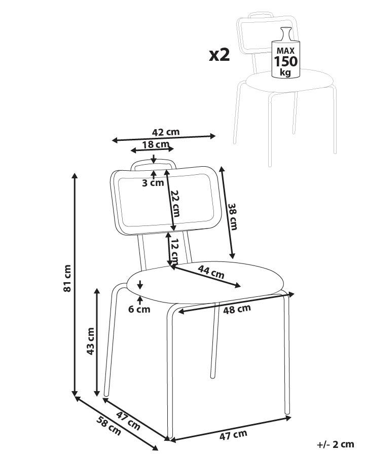 Set van 2 eetkamerstoelen ADELANTO Bruin