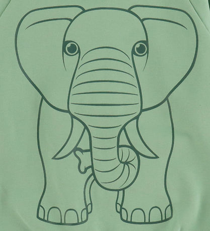 DYR-Cph Sweatshirt - Animal Bellow - Herb Green Outline Elefant