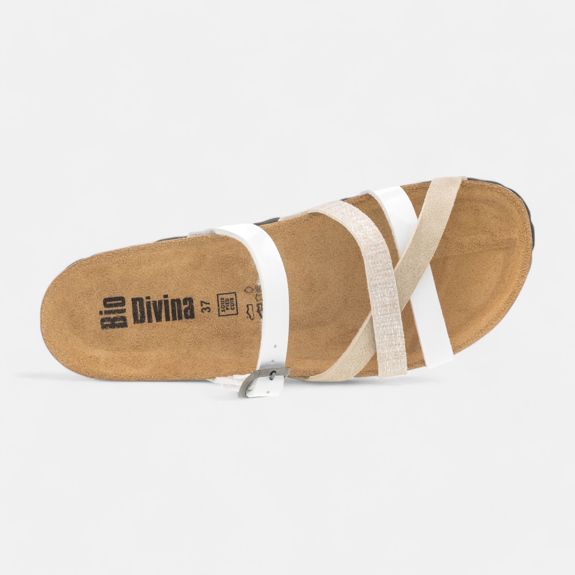 Mules semelle liège Femme blanc