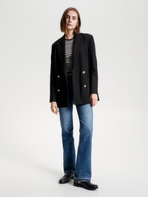Blazer clássico de corte relaxado com abotoamento duplo