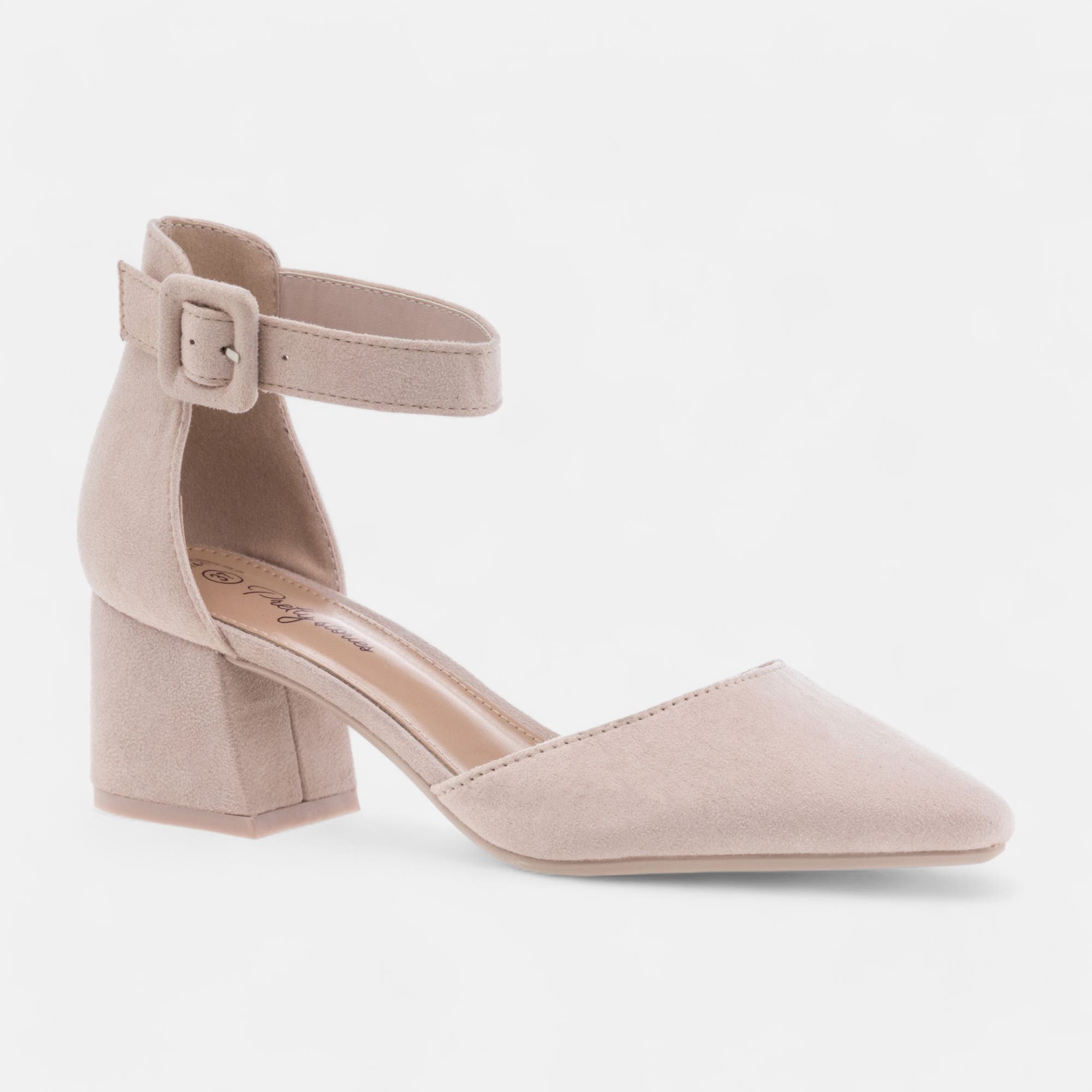 Escarpins quartiers ouverts à talon Femme beige