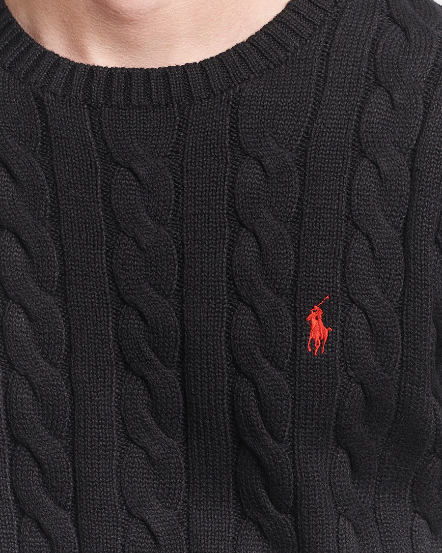 Polo Ralph Lauren Cotton Cable Pullover Polo Black
