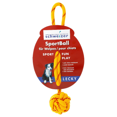 Lecky SportBall mit Kordel für Welpen