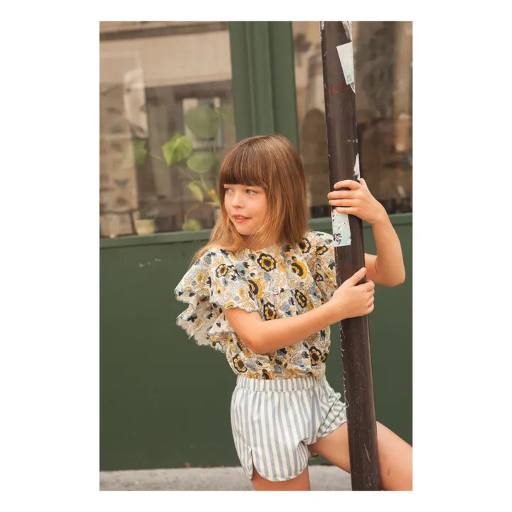 Louis Louise Short Georginette Rayé | Bleu ciel