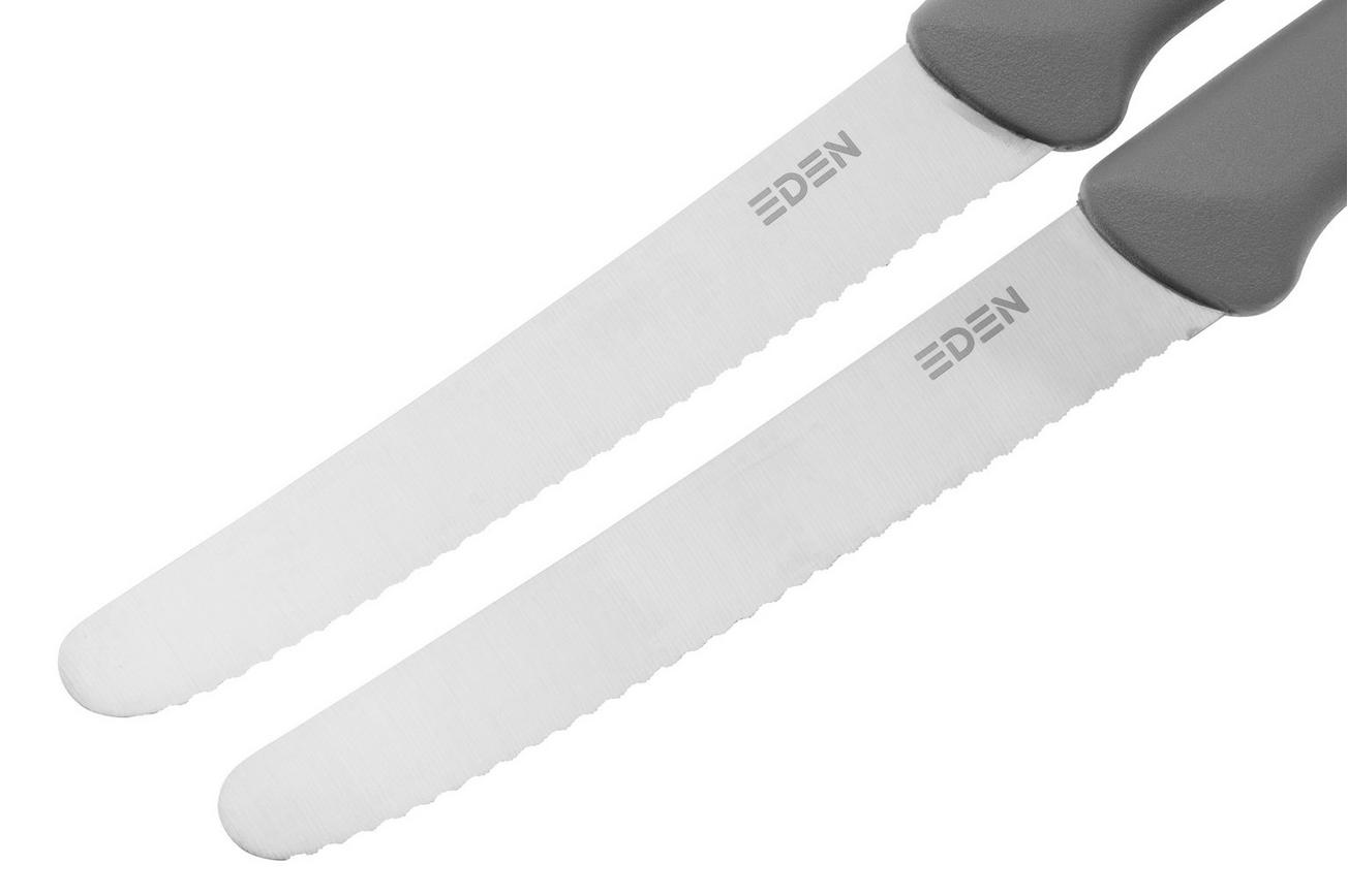 Eden gekartelde tomatenmesjes, lichtgrijs, 11 cm, set van 2