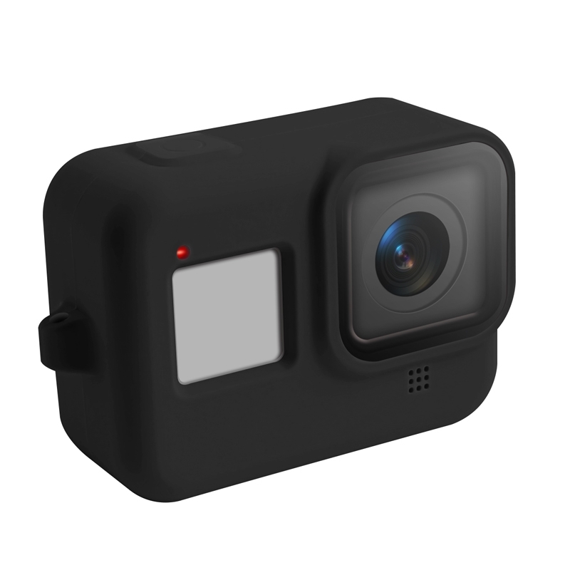 GoPro Hero 8 Black Silikon Case Schutzhülle mit Handschlaufe - Schwarz