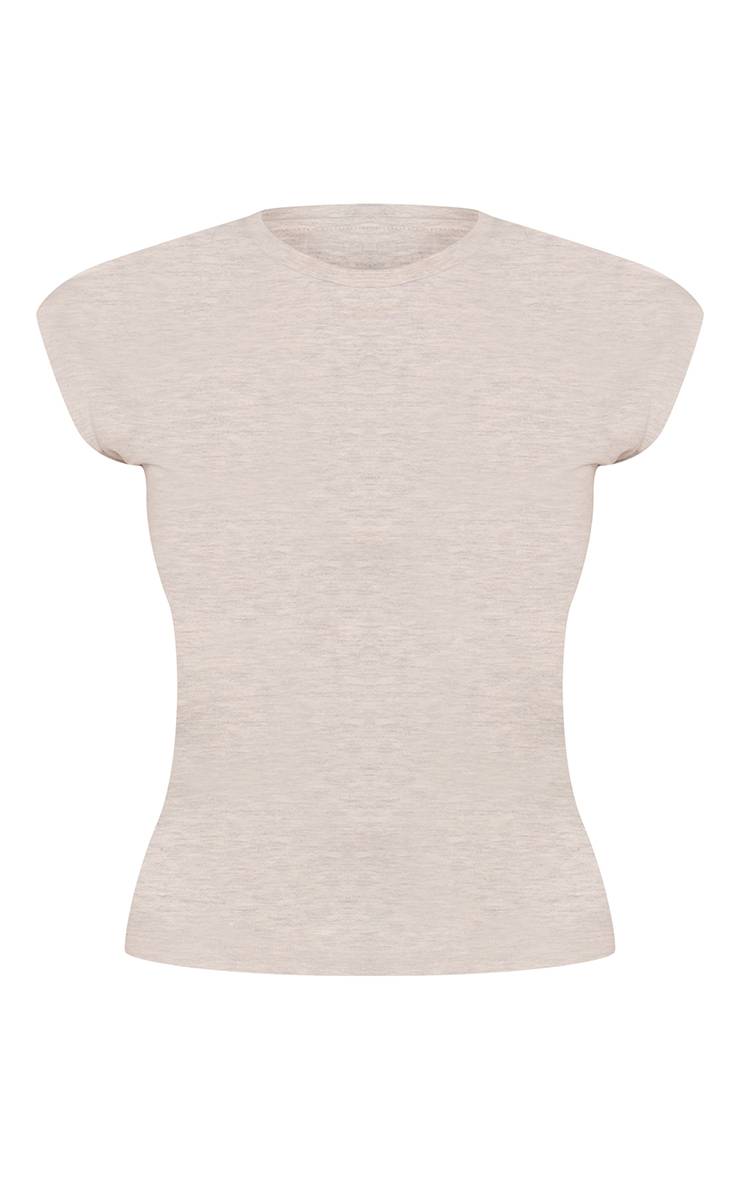 Gris Chiné T-shirt En Coton Doux À Manches Tombantes