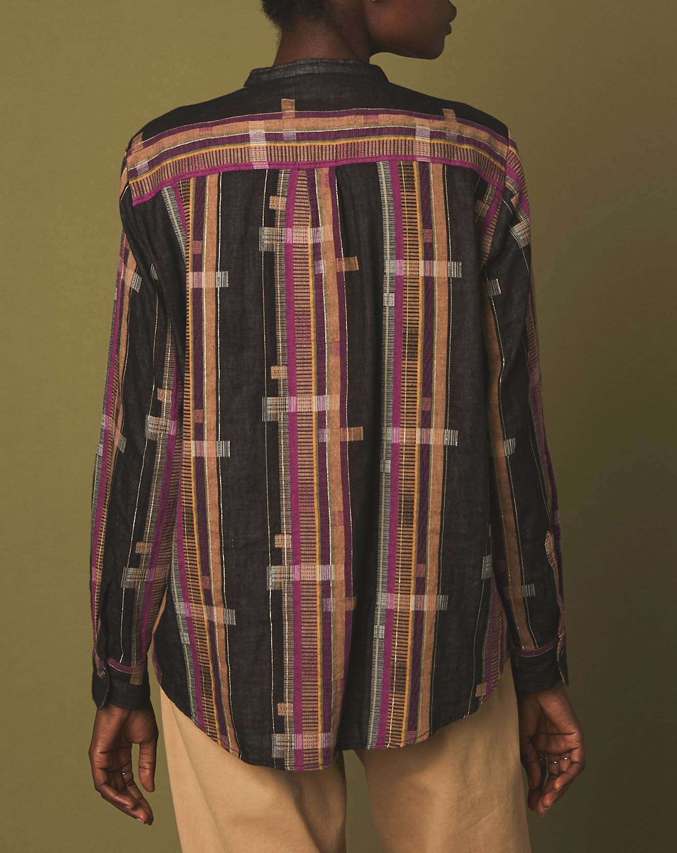 Hartford Blouse Codex noir/doré/fushia