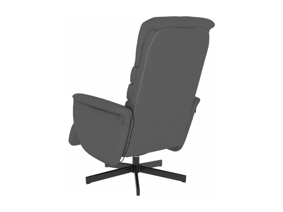Fauteuil inclinable de massage repose-pieds gris similicuir