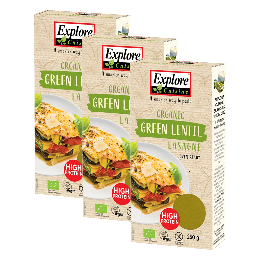 3 x Lasagne aus grünen Linsen bio (3x250g)