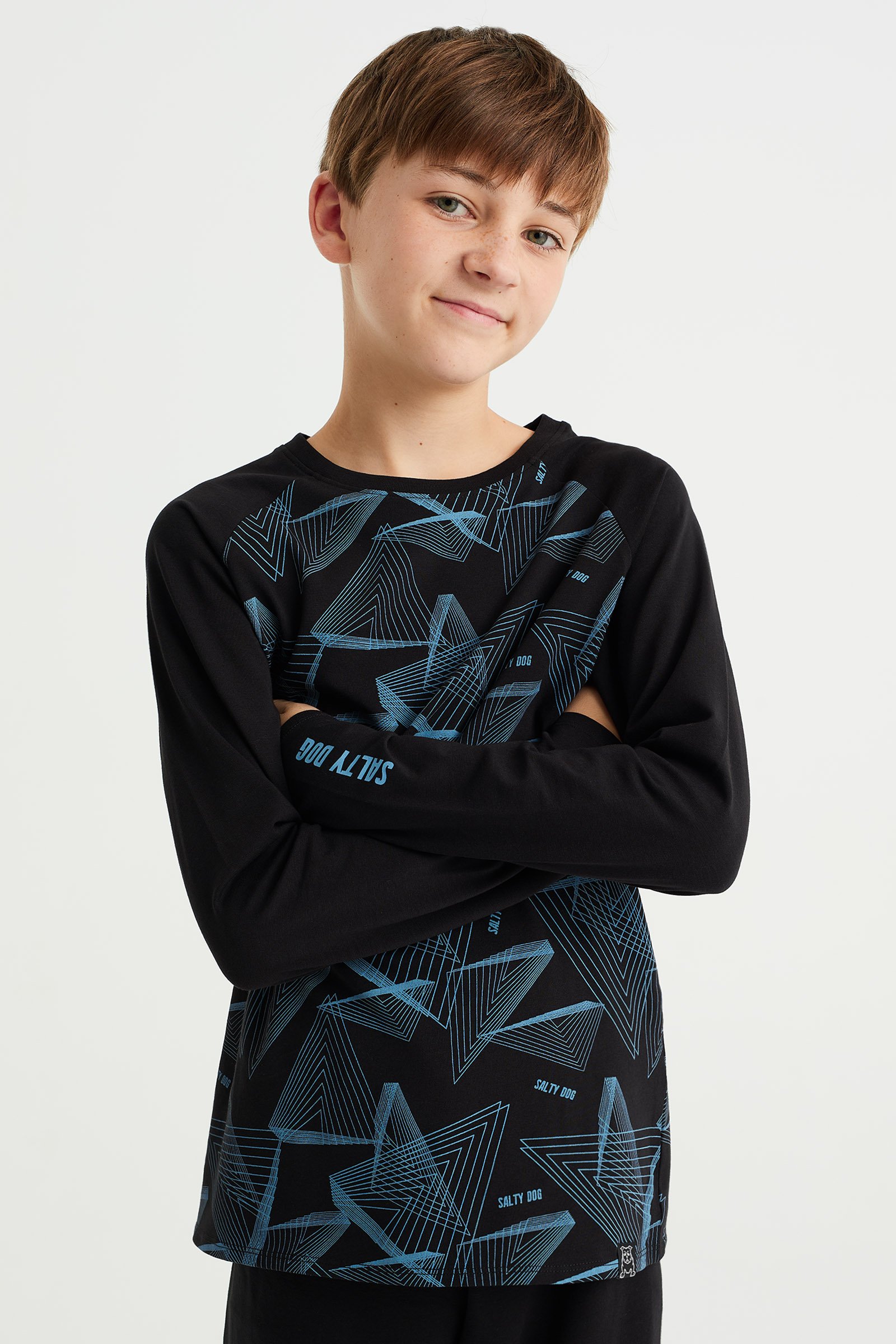 Jongens pyjamaset met dessin Salty Dog Zwart