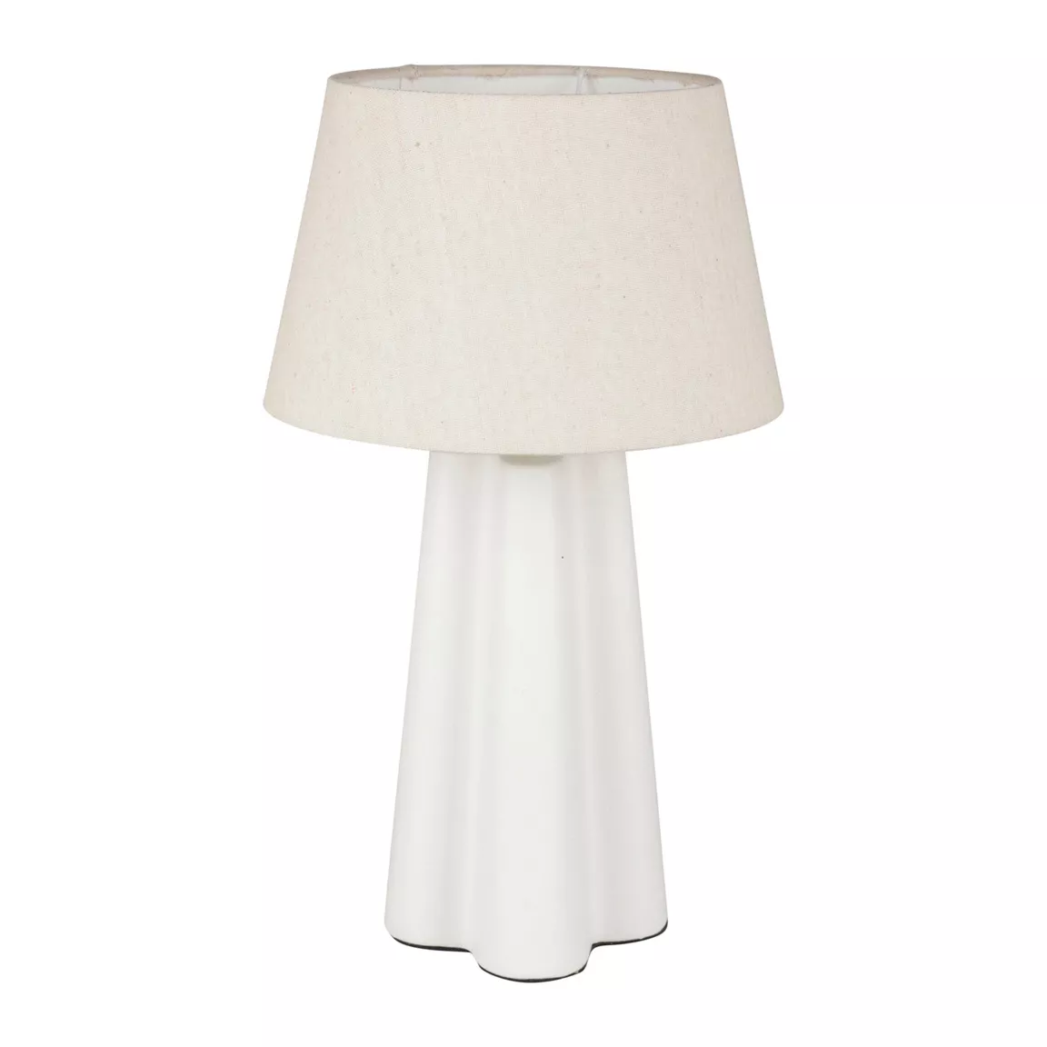 Lampe à poser céramique et coton (H45 cm) Cezanne Blanche