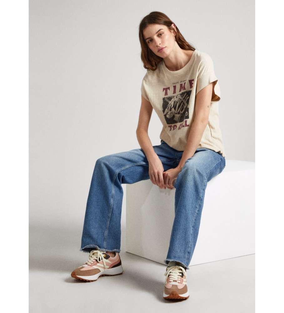 Tênis Pepe Jeans Lucky Grand de couro rosa
